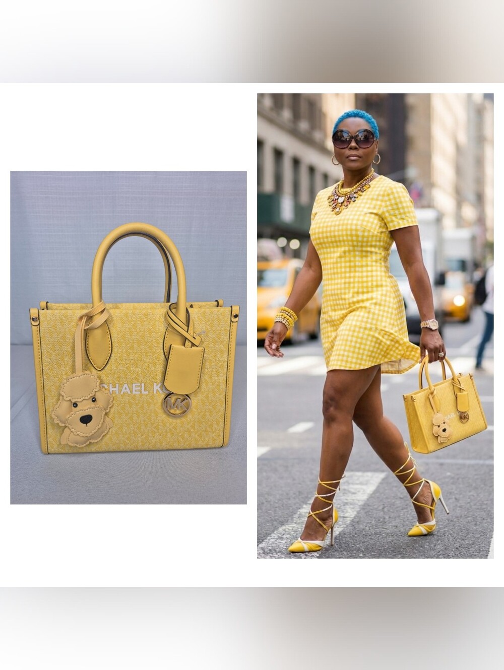 Michael Kors "Mirella" Yellow Signature Satchel Bag NWT